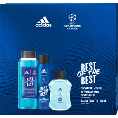 Adidas Set UEFA 9 eau de toilette + deodorante + gel doccia, 1 pz