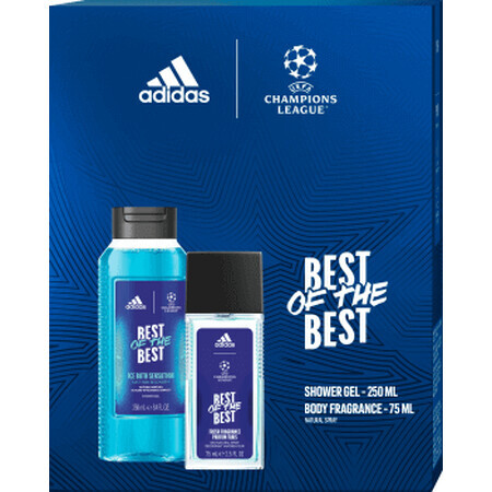 Adidas Set UEFA 9 deodorante naturale spray + gel doccia, 1 pz