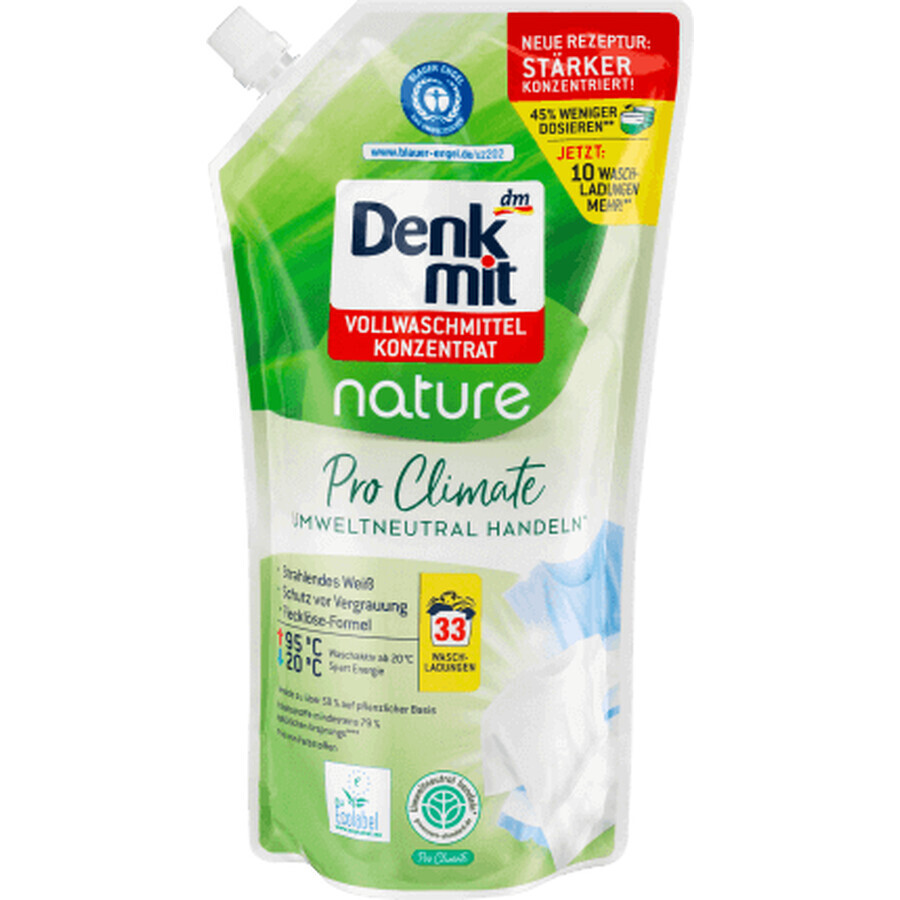 Denkmit Detersivo liquido per bucato bianco 33 lavaggi, 1 l