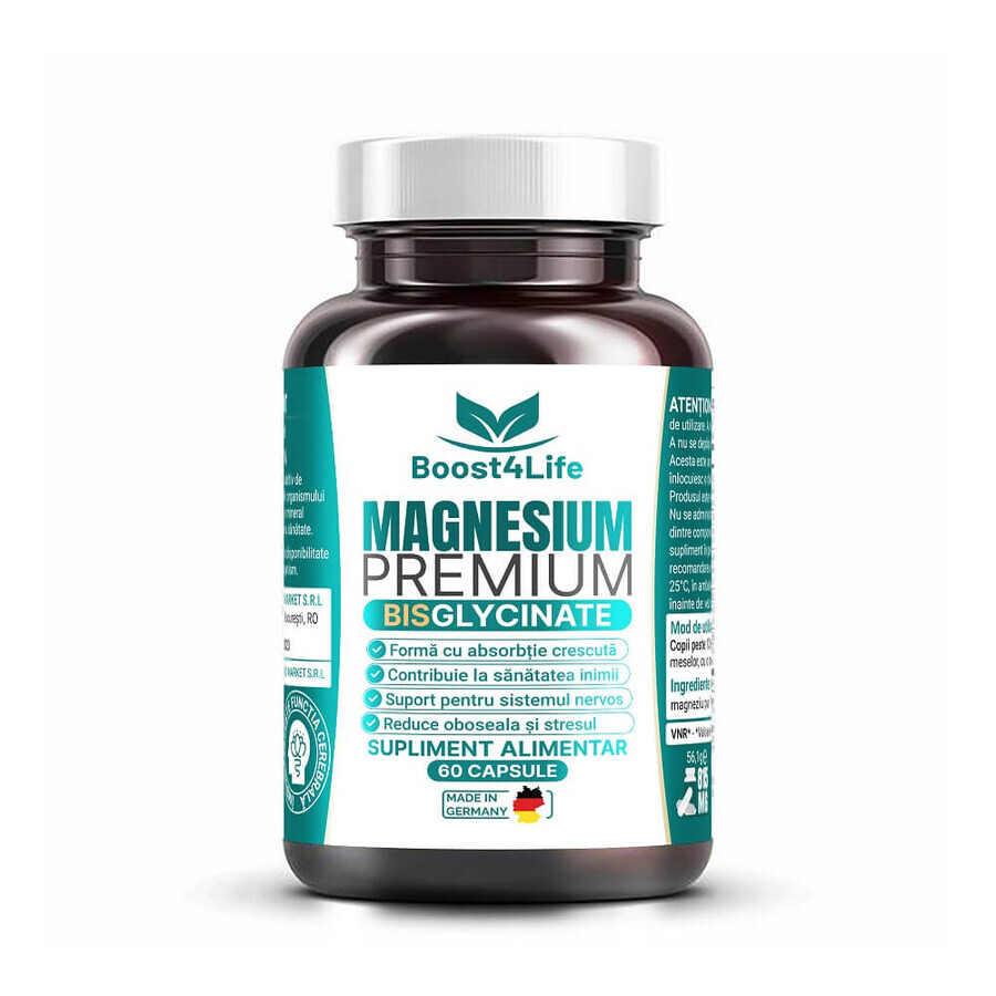 Magnesium Premium Bysglicinate, 60 capsule, Boost4Life recensioni