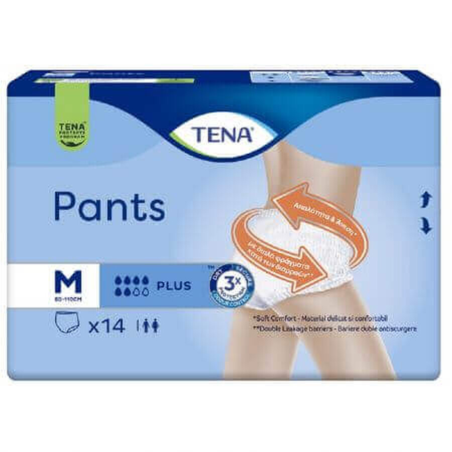 Pannolini mutandina per adulti Pants Plus Medium, 14 pezzi, Tena