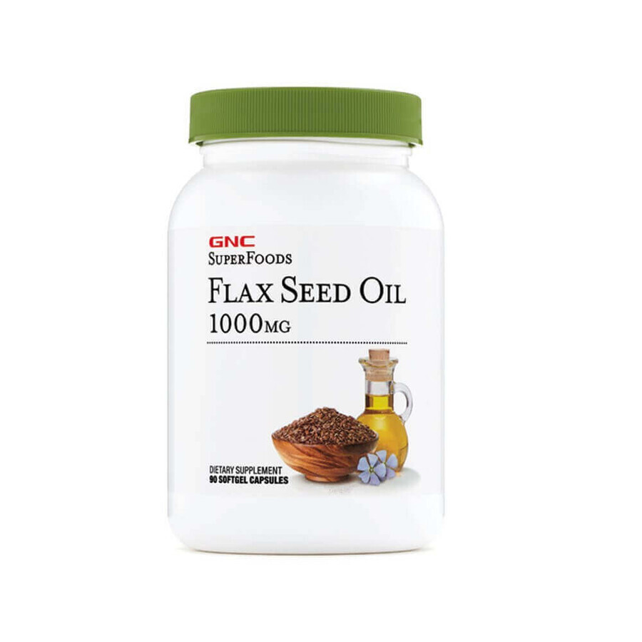 Olio di semi di lino SuperFoods 1000 mg (573466), 90 capsule, GNC