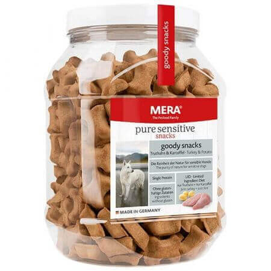 Snack con patate e tacchino per cani Pure Sensitive, 600 g, Mera