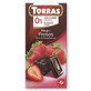 Cioccolato fondente con fragole, 75 g, Torras