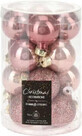 Koopman Palline per albero di Natale in vetro colorato rosa 35 mm, 16 pz