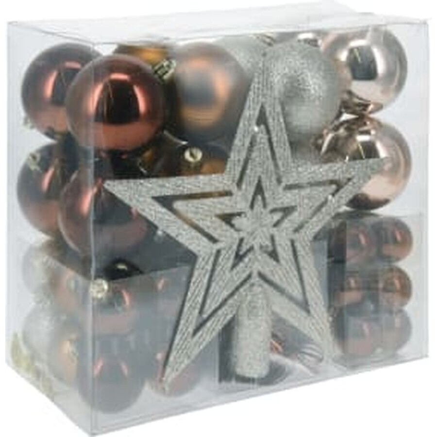 Koopman Set di palline per albero di Natale con tonalità ambra da 54 pezzi, 54 pezzi
