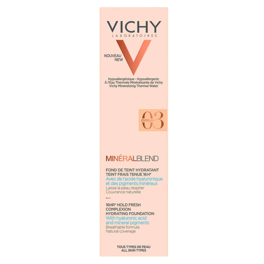 Vichy Mineralblend - Fondotinta Idratante 03 Gypsum, 30ml