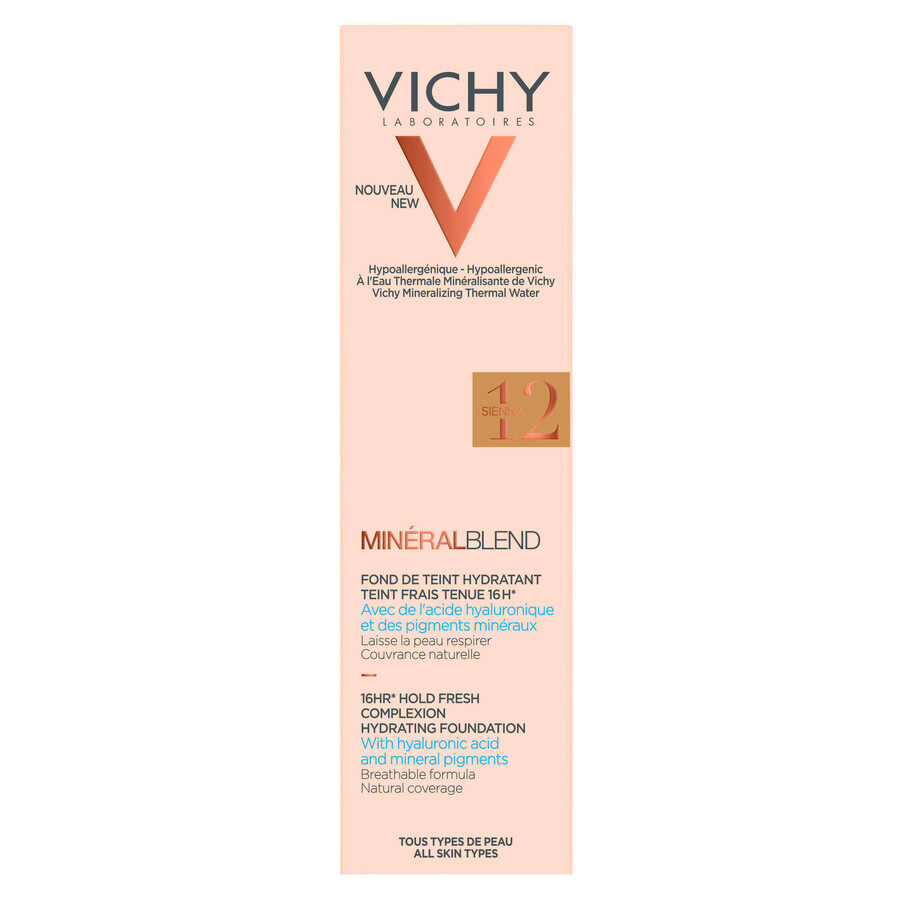 Vichy Mineralblend - Fondotinta Idratante 12 Sienna, 30ml