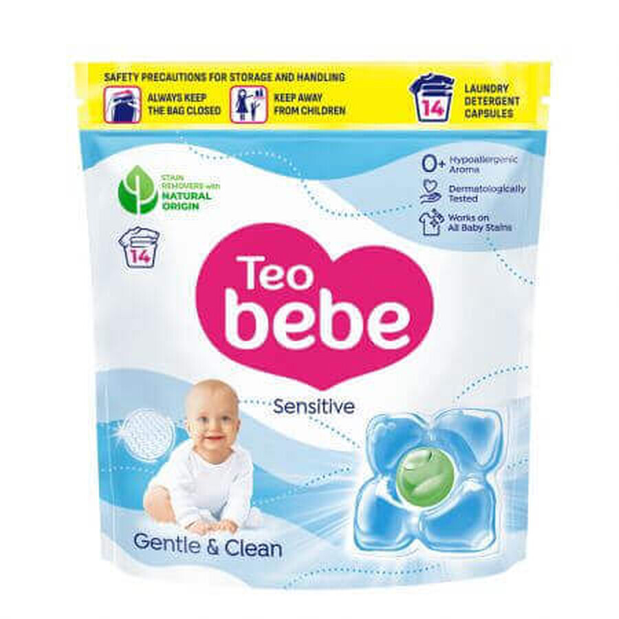 Detersivo in capsule per bucato Gentle & Clean Sensitive, 26 capsule, Teo Bebe
