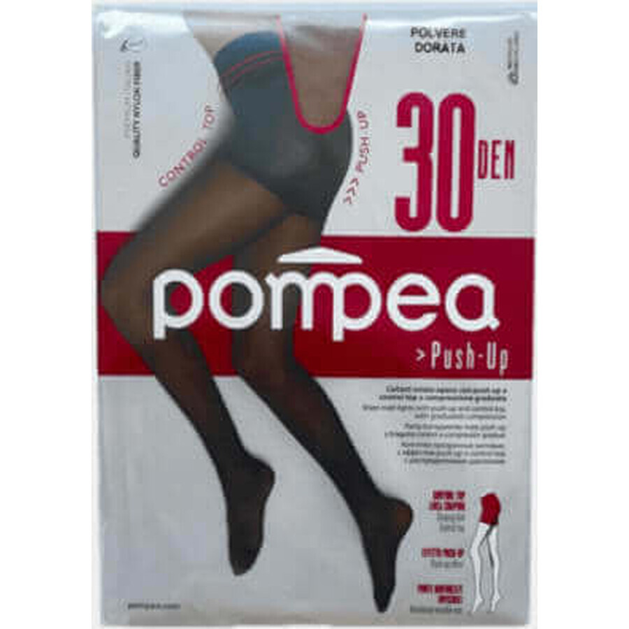 Pompea Dres push up donna 30 DEN 1/2 nude Polvere Dorata, 1 pz