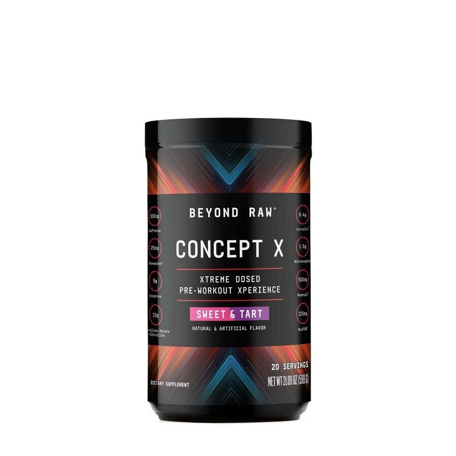 Beyond Raw® Concept X Pre-Workout, formula pre-allenamento al gusto dolce e aspro, 598 g, GNC