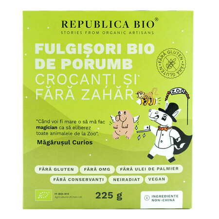 Cornflakes biologici croccanti senza zucchero, SENZA GLUTINE, 225 g, Republica BIO