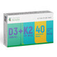 Vitamina D3 2000 UI + Vitamina K2 75 mcg, 40 compresse rivestite con film, Remedia