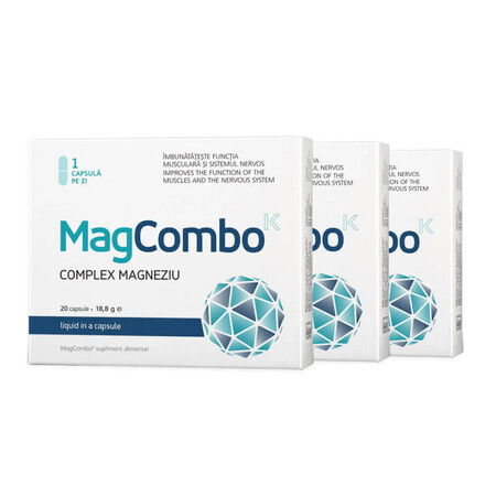 Pachetto MagCombo Complesso di Magnezio 940 mg, 3x20 capsule, Vitaslim 