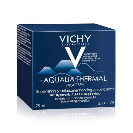 Gel crema notte idratante Aqualia Thermal SPA con effetto anti-fatica, 75 ml, Vichy