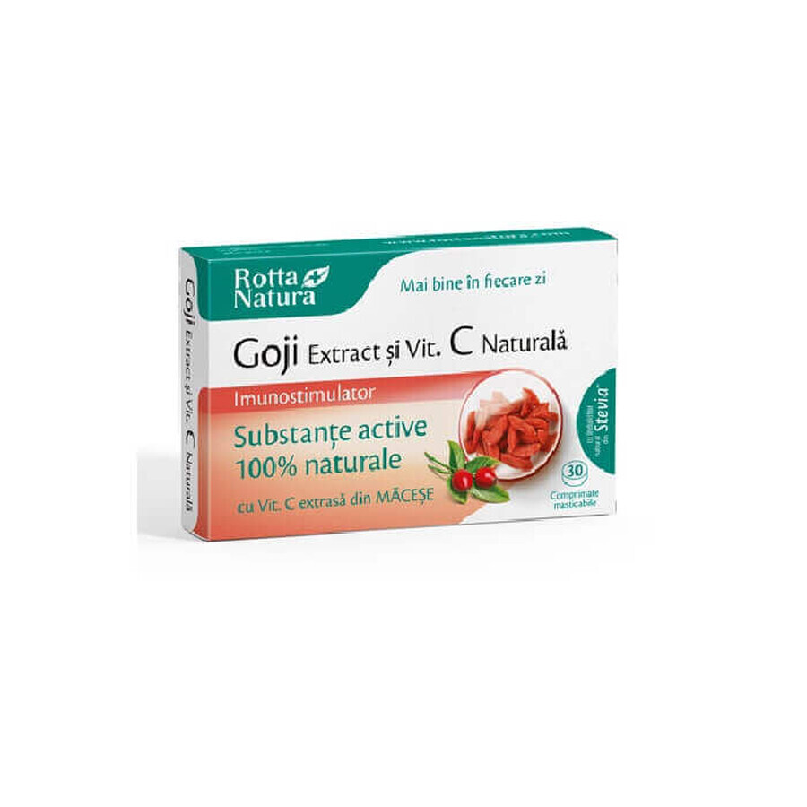 Estratto di Goji + Vitamina C naturale, 30 compresse, Rotta Natura