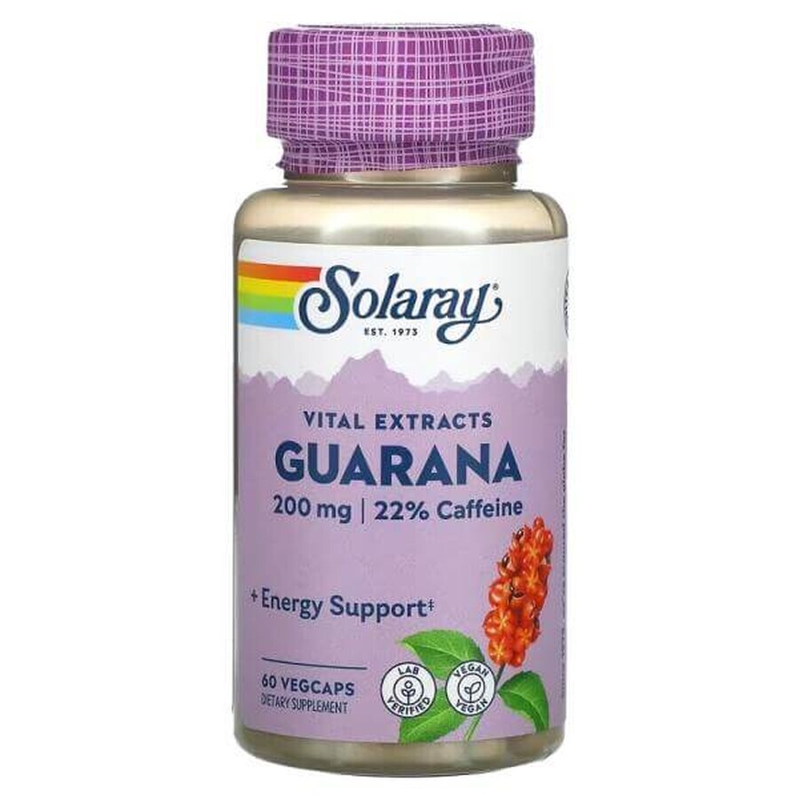 Guaranà 200 mg Solaray, 60 capsule, Secom