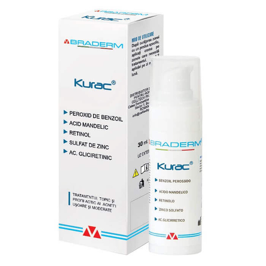 Kurac Crema Per Contrastare L'acne, 30 ml, Braderm recensioni