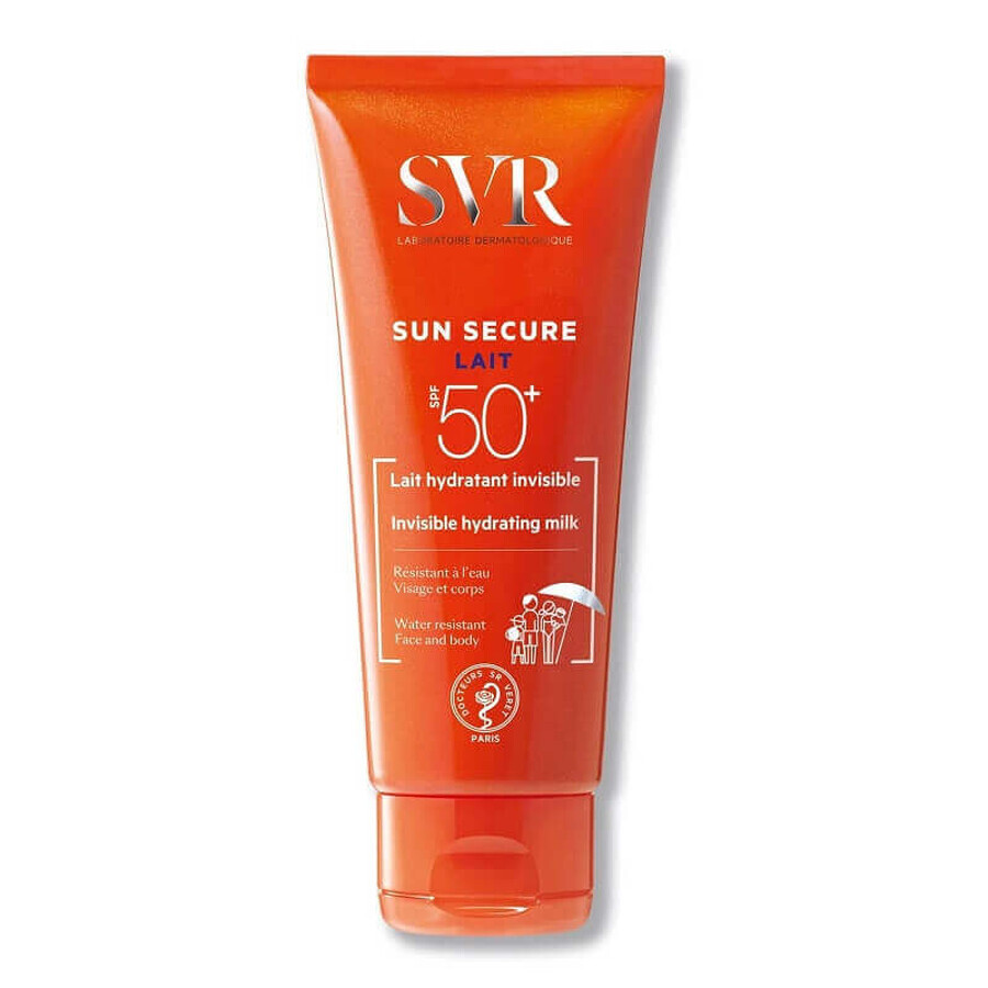 SVR Sun Secure - Lait SPF50+ Latte Viso e Corpo Idratante Biodegradabile, 100ml