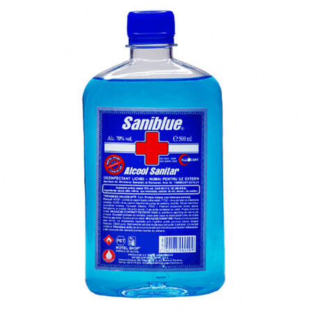 Alcool sanitario 70%, 500 ml, Saniblue