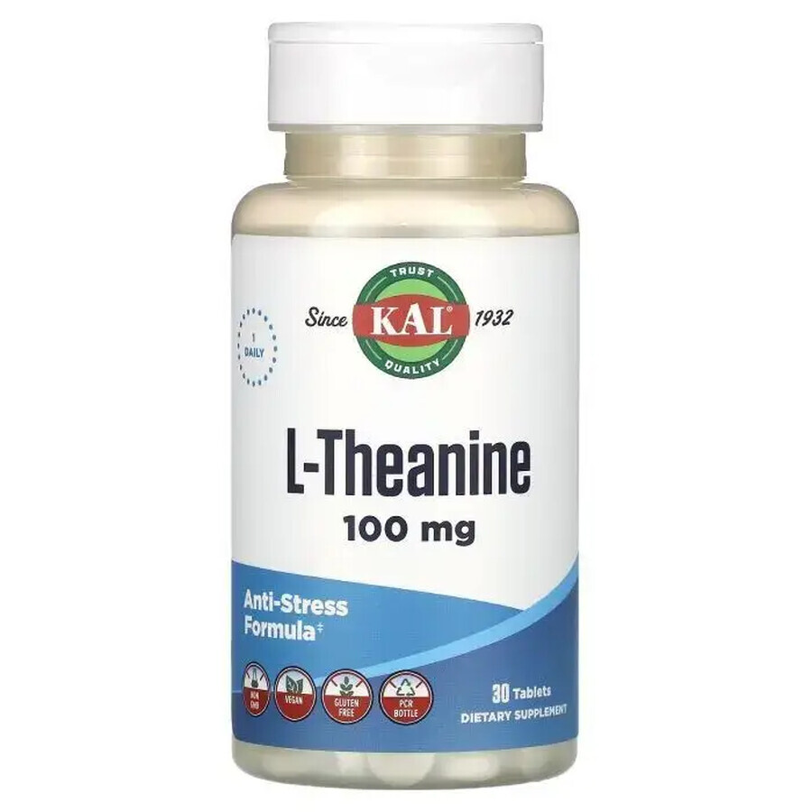 L-teanina 100 mg Kal, 30 compresse, Secom