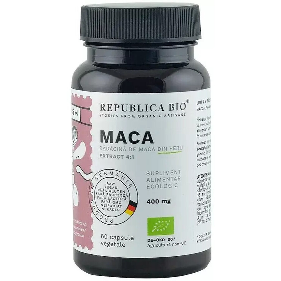 Maca 400 mg, 60 capsule, Republica Bio
