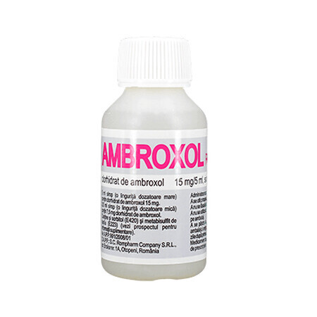Ambroxol, 15 mg/5 ml, 100 ml, Rompharm 