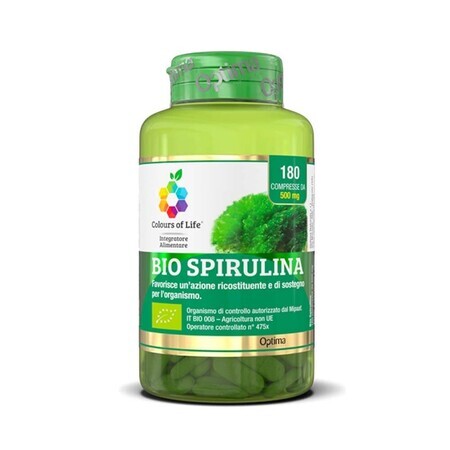 Optima Naturals Colours Of Life - Bio Spirulina Ricostituente, 180 Compresse