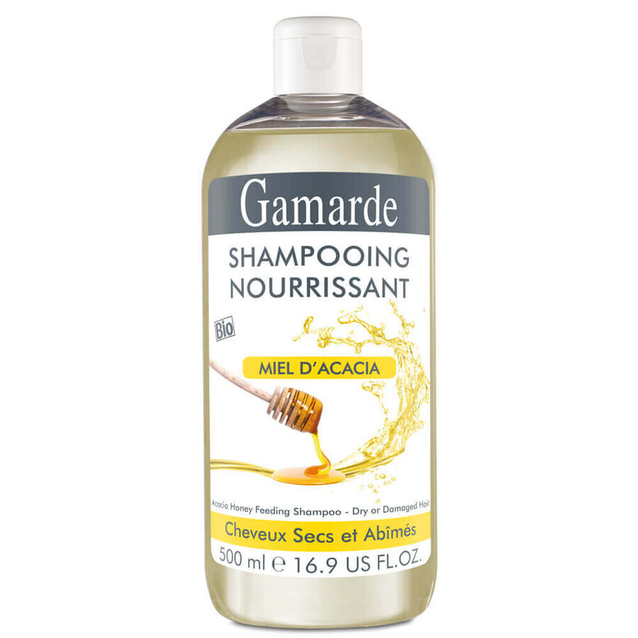 Shampoo nutriente bio naturale al miele per capelli secchi, 500 ml, Gamarde