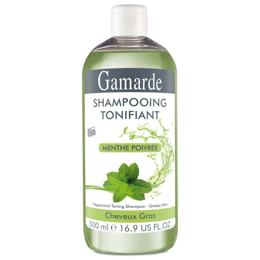 Shampoo tonificante bio naturale alla menta, 500 ml, Gamarde