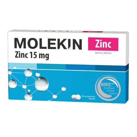 Molekin Zn 15 mg, 30 coprimati, Natur Produkt