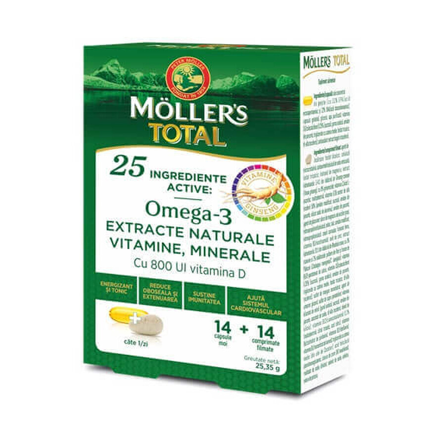 Mollers Total, 14 capsule + 14 compresse, Mollers
