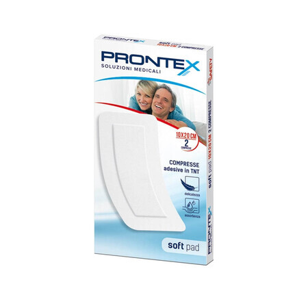 Prontex Soft Pad - Medicazione Sterile Autoadesiva 10x20cm, 2 Medicazioni