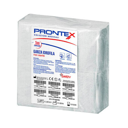 Safety Prontex Texil Compresse Non Sterili Puro Cotone 20 x 20 cm, 1kg
