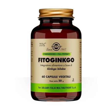 Solgar Fitoginkgo Integratore Alimentare Antiossidante, 60 Capsule Vegetali