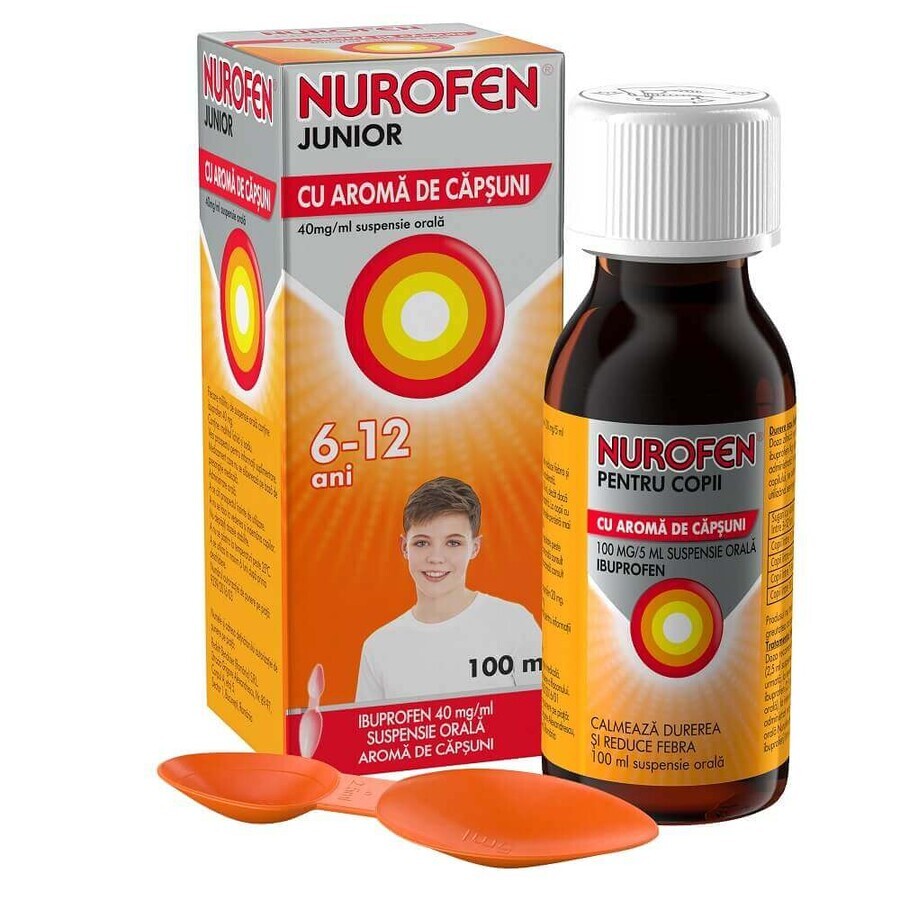 Nurofen Junior Gusto Fragola, 6-12 anni, 40mg/ml, 100 ml, Reckitt Benckiser Healthcare recensioni
