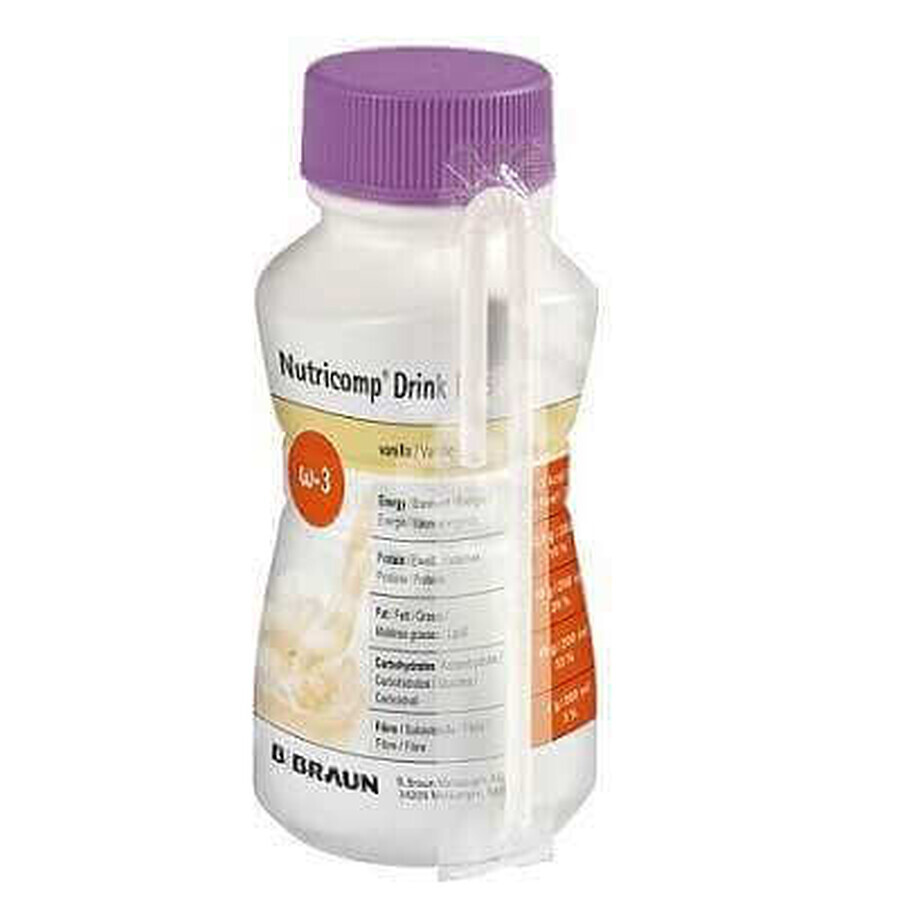 Nutricomp Drink Plus con vaniglia, 200 ml, B Braun