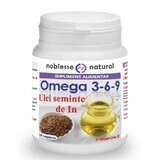 Omega 3-6-9 olio di semi di lino 500 mg e vitamina E, 90 capsule, Noblesse