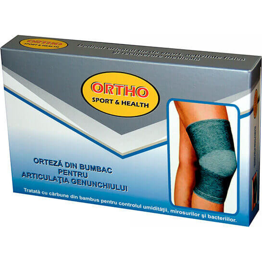 Ortesi in cotone per l'articolazione del ginocchio trattata con carbone di bambù, Taglia L, Ortho