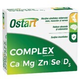 Complesso Ostart Ca + Mg + Zn + Se + D3, 20 compresse, Fiterman