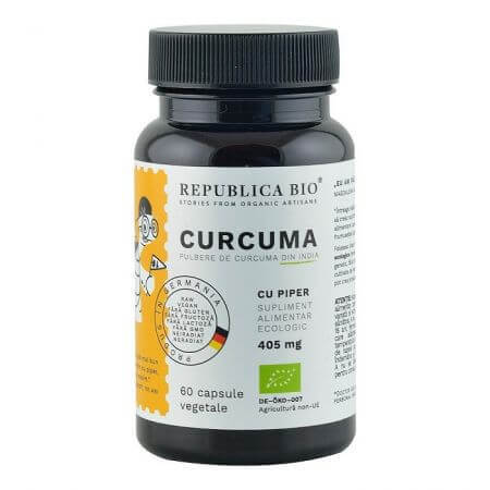 Curcuma 405 mg, 60 capsule, Republica Bio