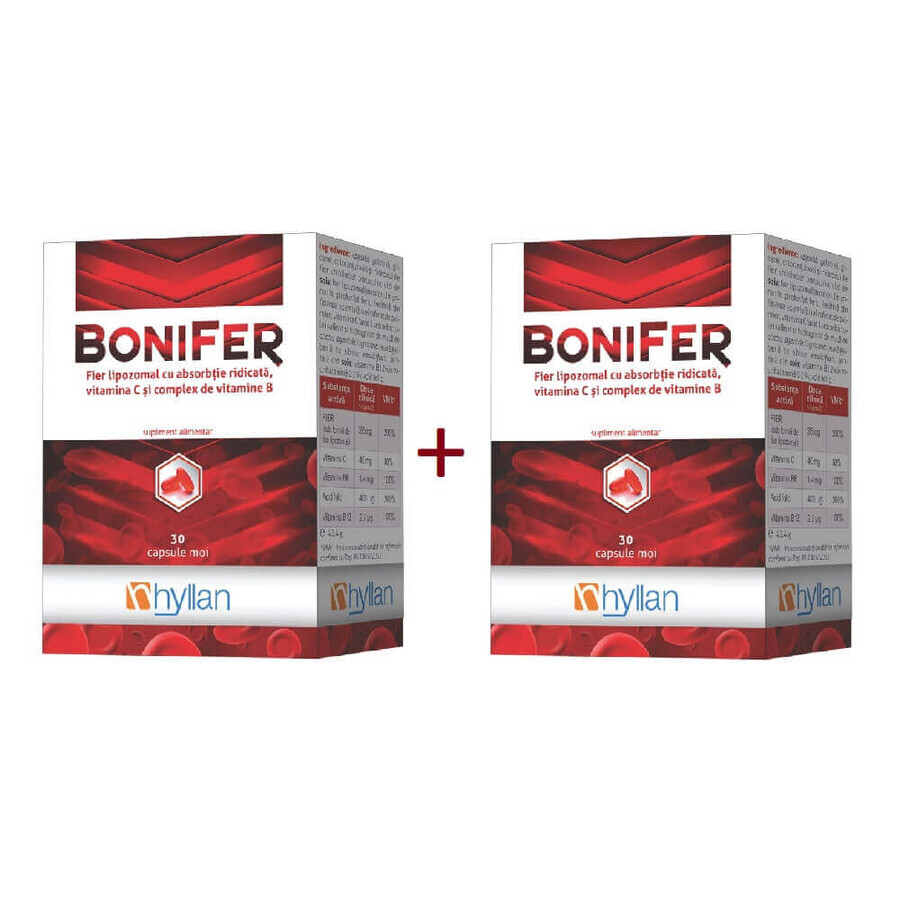 Confezione BoniFer, 30 + 30 capsule (1+1), Hyllan