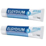 Confezione dentifricio antiplacca, 75 ml + 75 ml, Elgydium