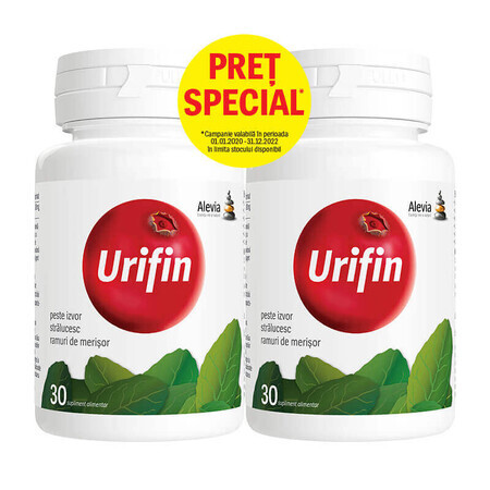Confezione Urifin (prezzo speciale 1+1), 30 compresse, Alevia