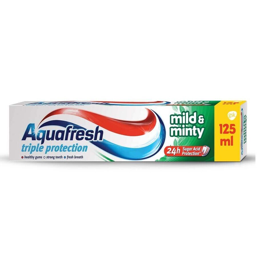 Dentifricio 3 Mild & Minty Aquafresh, 125 ml, Gsk