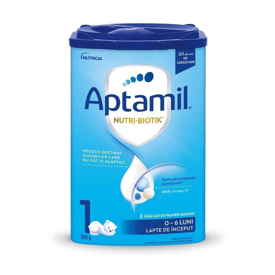 Latte in polvere Nutri-Biotik 1, 0-6 mesi, Aptamil, 800 gr