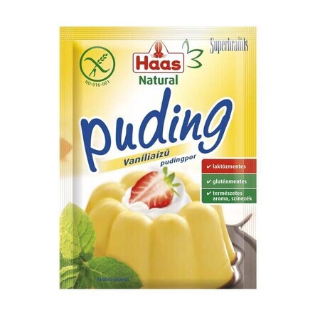 Budino in polvere al gusto di vaniglia senza glutine, 40 g, Haas Natural