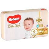 Pannolini n. 4 Elite Soft, 8-14 kg, 60 pezzi, Huggies