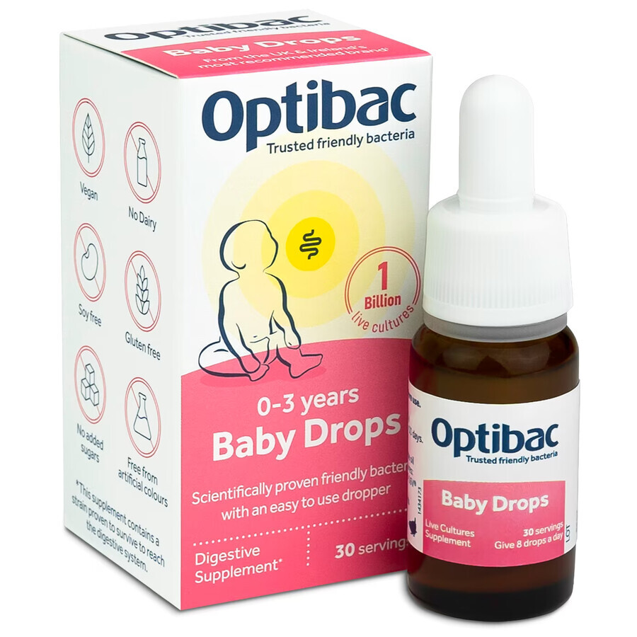 Probiotico per neonati e bambini, 10 ml, OptiBac