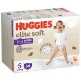 Pantaloni per pannolini Elite Soft, n. 5, 12-17 kg, 68 pezzi, Huggies